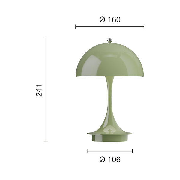 Panthella 160 Portable Bordslampa, green, Louis Poulsen