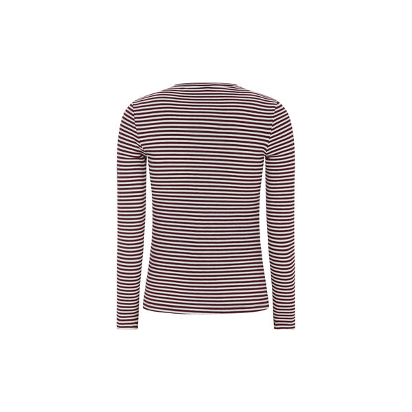 SRFenja Stripe O neck Top, vinyard wine, Soft Rebels