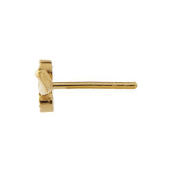 Flow Earring with Two Stones Single, gold Flow Earring with Two Stones Single, gold, Stine A Jewelry