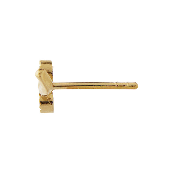 Flow Earring with Two Stones Single, gold Flow Earring with Two Stones Single, gold, Stine A Jewelry