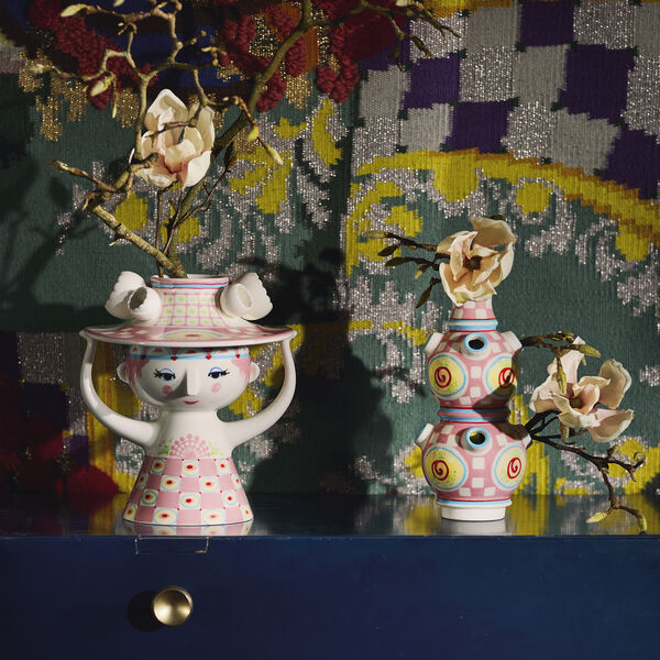 Lady with hat Vas, pink, Bj&oslash;rn Wiinblad