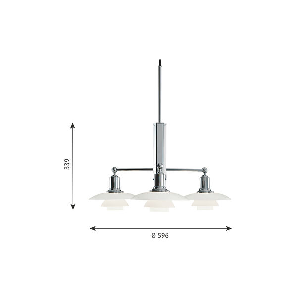 PH 2/1 takkrona, krom, Louis Poulsen