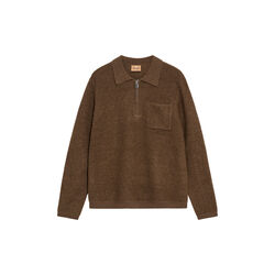 MMGRyan Soft Polo Zip Knit, toasted coconut, MOS MOSH Gallery