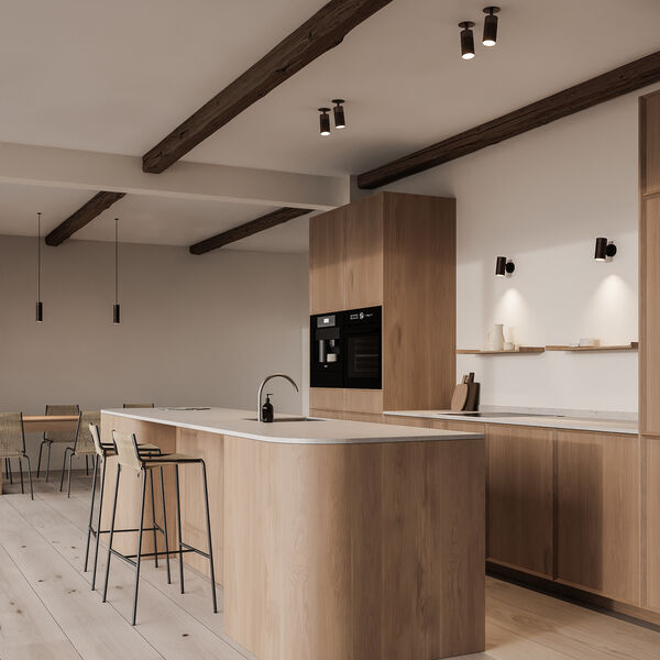 Patrone Small Wall Lamp, black/brass, Thorup Copenhagen