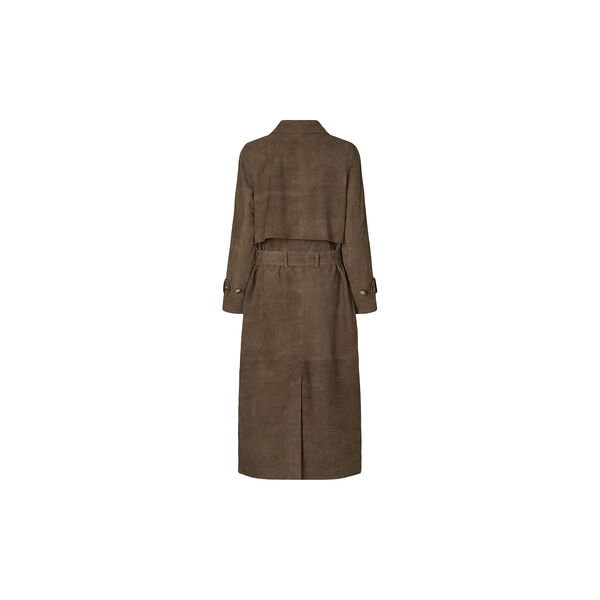 2847PBOElva suede long trench coat, smoke, PBO