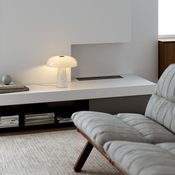 Glossy bordslampa, opal vit, Design For The People