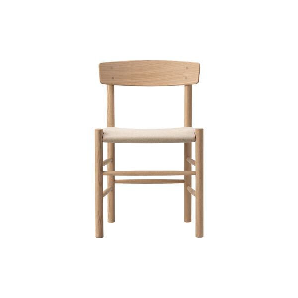 J39 Mogensen Chair with Seat Upholstery, soap treated oak/natural canvas J39 Mogensen Chair with Seat Upholstery, soap treated oak/natural canvas, Fredericia Furniture