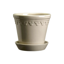 Københavner GLAZED kruka med fat, sand stone, Bergs Potter