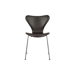 Series 7™ 3107 Fully Upholstered Chair, dark brown/chrome, Fritz Hansen