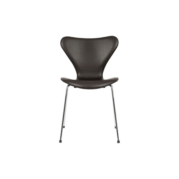 Series 7™ 3107 Fully Upholstered Chair, dark brown/chrome, Fritz Hansen