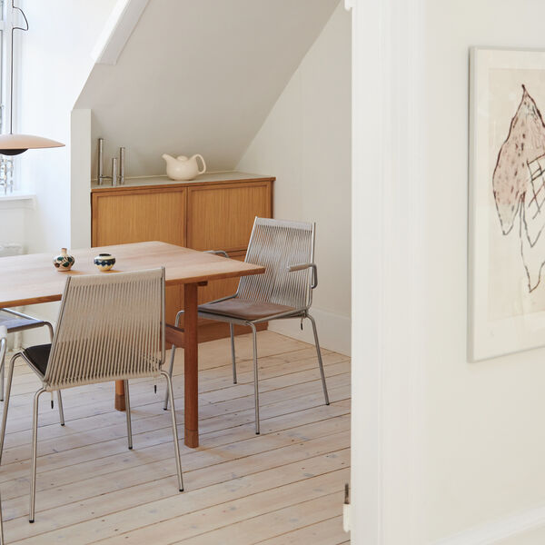 Noel Armrest Chair, steel/fair grey wool, Thorup Copenhagen