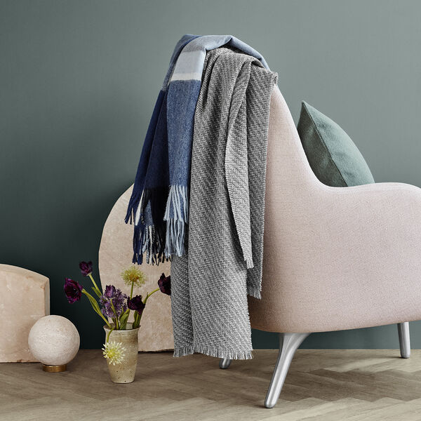 Manhattan pl&auml;d, dark blue/asphalt, ELVANG