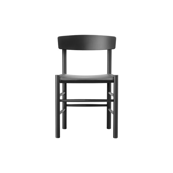 J39 Mogensen Chair with Seat Upholstery, black lacquered beech/Omni 301 black, Fredericia Furniture