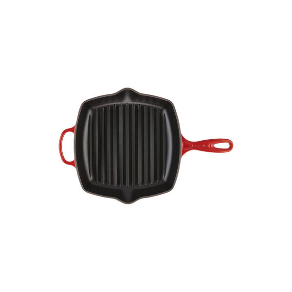 Signature gjutj&auml;rn kvadratisk grillpanna 26 cm, cerise, Le Creuset