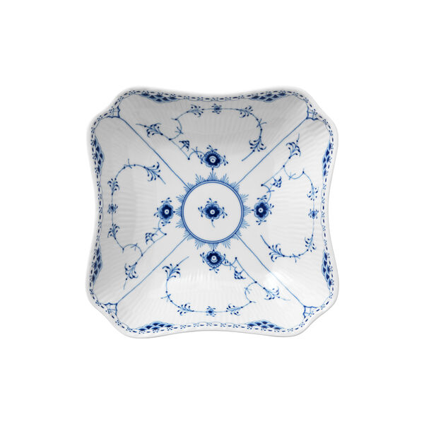 Blue Fluted Half Lace kvadratisk sk&aring;l, Royal Copenhagen