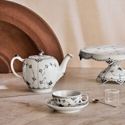 Black Fluted Half Lace tekanna 1 L, Royal Copenhagen