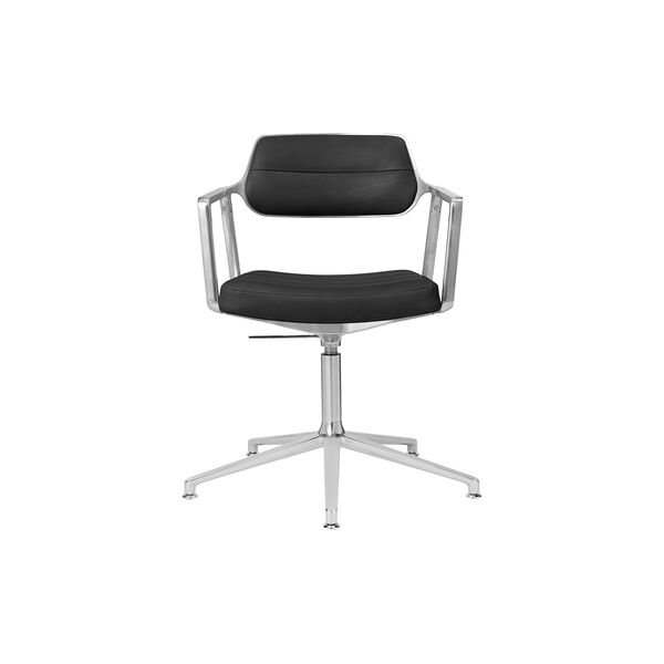 VIPP453 Swivel+ Chair with Gliders, black/polished aluminium, Vipp