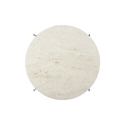 TS Coffee Table &Oslash;55, neutral white travertine/steel, GUBI