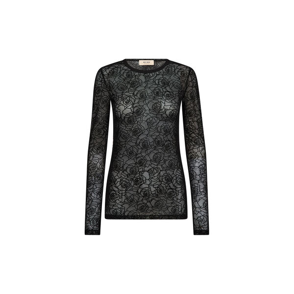MMRose Mesh Blouse, black, MOS MOSH