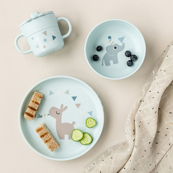 Celebration Foodie Dinner Set w/ Suction, blue, Done by Deer