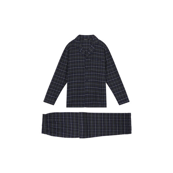 Bergen Pyjamas, navy/antrasit melange/blue/white/dark grey piping, Ambassador 1867
