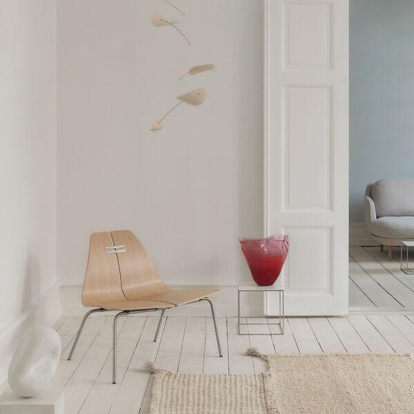 PK23&trade; Lounge Chair, klarlackerad ek/st&aring;l, Fritz Hansen