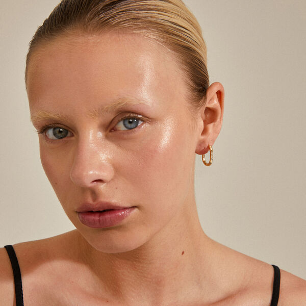 STAR Recycled Hoops, gold-plated, Pilgrim