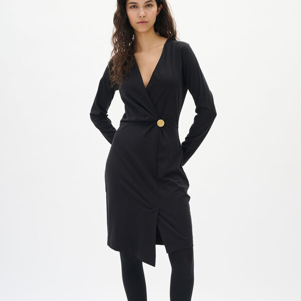 KaseyIW Fake Wrap Dress, black, InWear