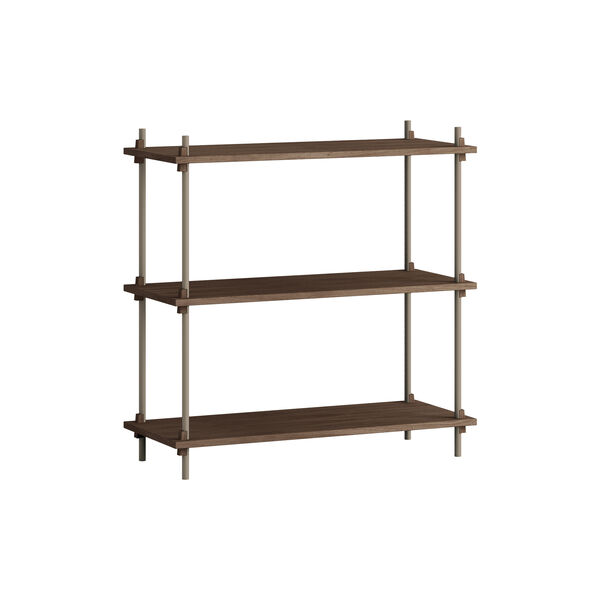 Shelving System &ndash; S.85.1.A, smoked oak/warm grey, MOEBE