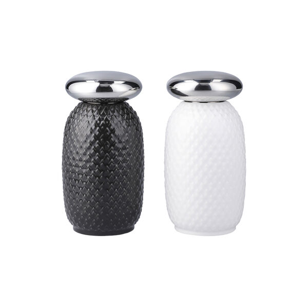 Rhombe Salt- och pepparset, white/slate, Lyngby Porcel&aelig;n