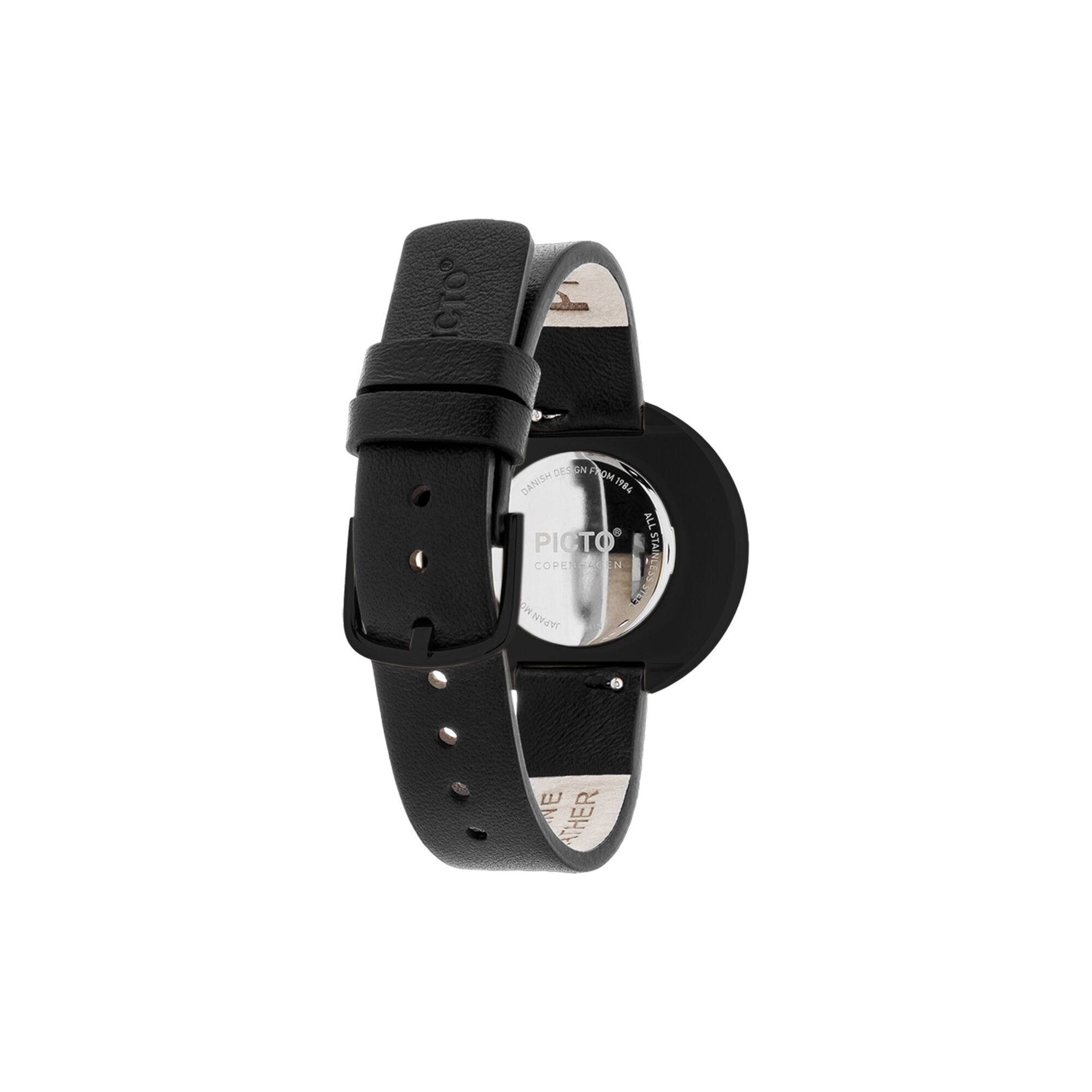 Black steel wrist outlet watch