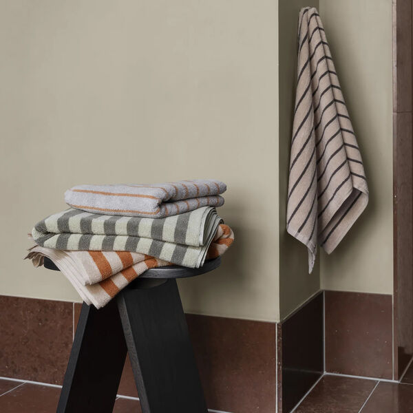 ARTO Badhandduk tjocka r&auml;nder, desert sage/agave green, Blomus