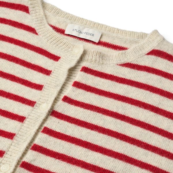 Signe Cardigan, red creme, Studio Feder