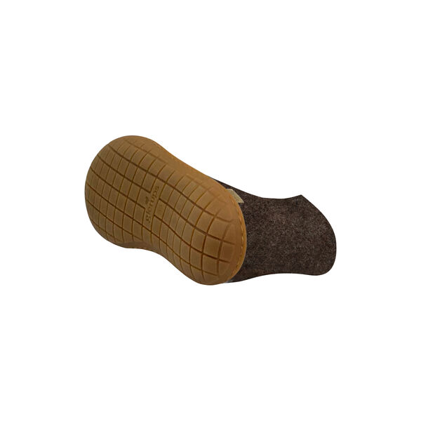 Ankelkänga i filt med naturgummisula, naturbrun, Glerups