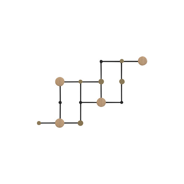 X•TEND klädhängare, svart/ek, LoCa