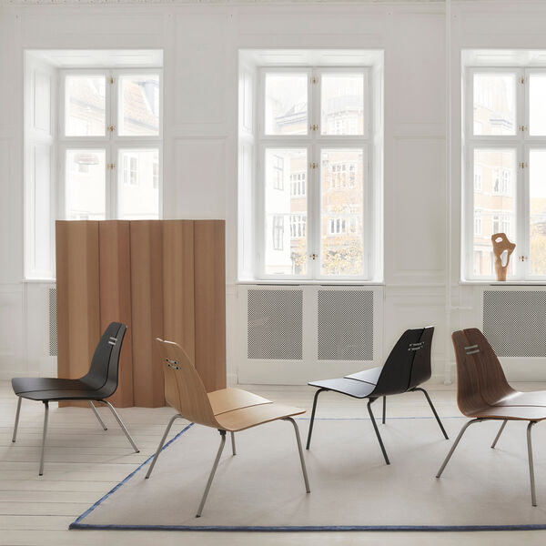 PK23&trade; Lounge Chair, svartf&auml;rgad ask/st&aring;l, Fritz Hansen
