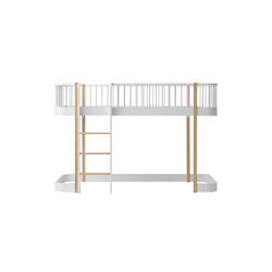 Wood Original Low Loft Bed 90x200 cm, white/oak, Oliver Furniture