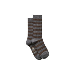 Striped Cashmere Sock, mix grey, Aiayu