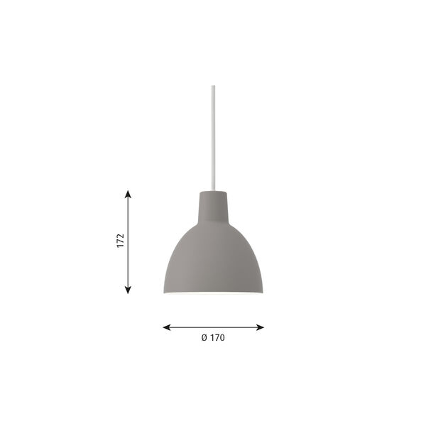 Toldbod 170 pendel, ljusgrå, Louis Poulsen