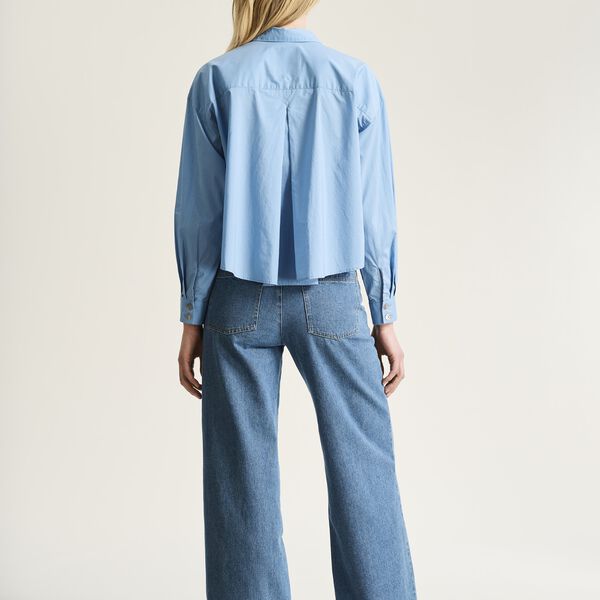 Core cotton skjorta med veck, lake blue, BITTE KAI RAND