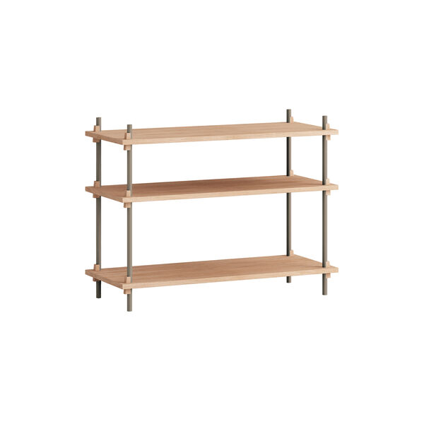 Shelving Classic Low, oak/warm grey, MOEBE