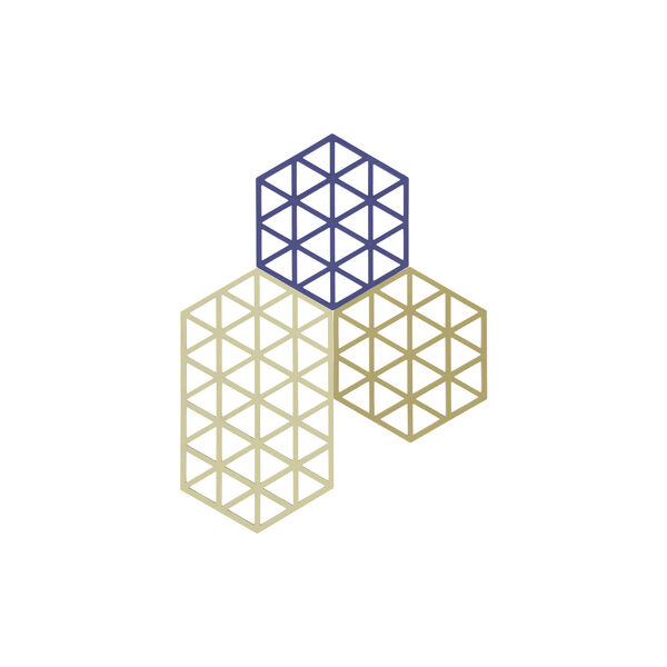 Triangles Coaster, khaki/warm sand/indigo, Zone Denmark