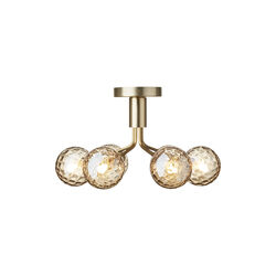 Apiales 6 Ceiling Lamp, brushed brass/optic gold, Nuura