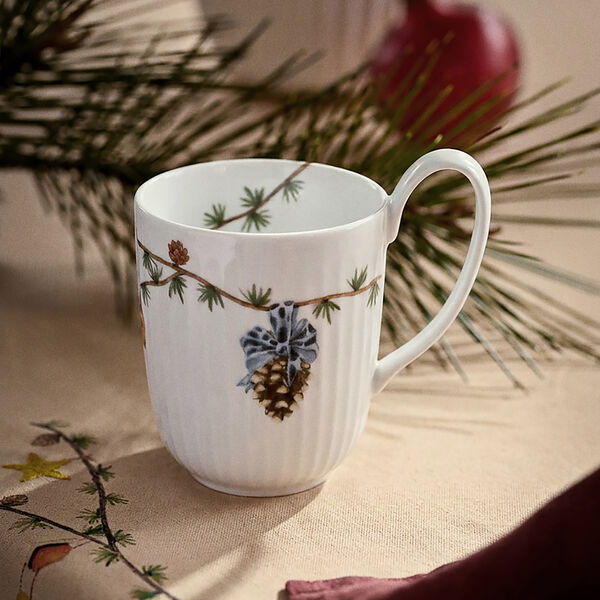 Hammersh&oslash;i Christmas H&ouml;ghankskopp, vit m. deko, K&auml;hler