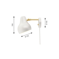 VL38 vägglampa, vit, Louis Poulsen