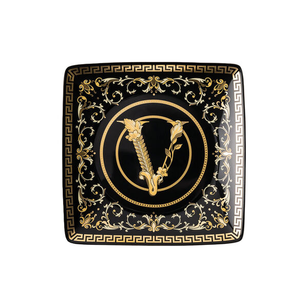 Bowl 12 cm square flat, virtus gala black, Rosenthal x Versace