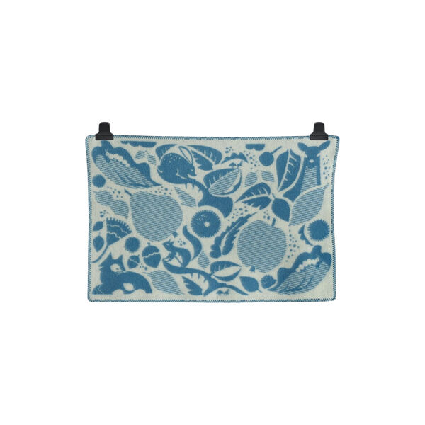 SKOGBUNN Baby Size Throw, blue/natural, Røros Tweed