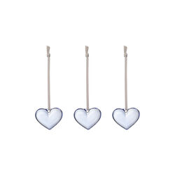 Glass heart set of 3, light blue, Iittala