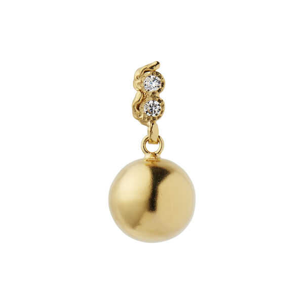 Twin Flow & Disco Ball Earring Single, gold Twin Flow & Disco Ball Earring Single, gold, Stine A Jewelry