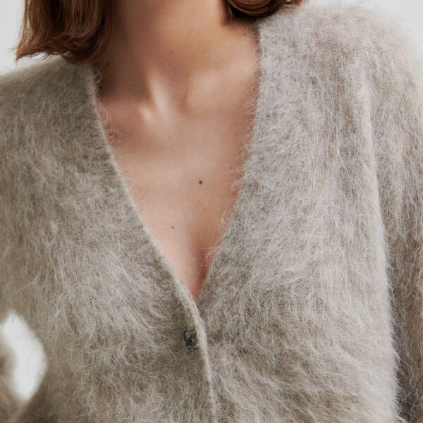 Karla Knit Cardigan, pumice stone, Second Female